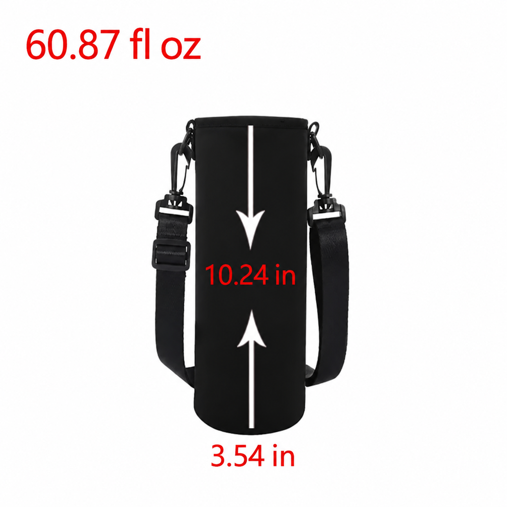 Portable Water Bottle Insulated Neoprene Holder Pouch Bag 25.4 / 33.8 / 50.7 fl oz