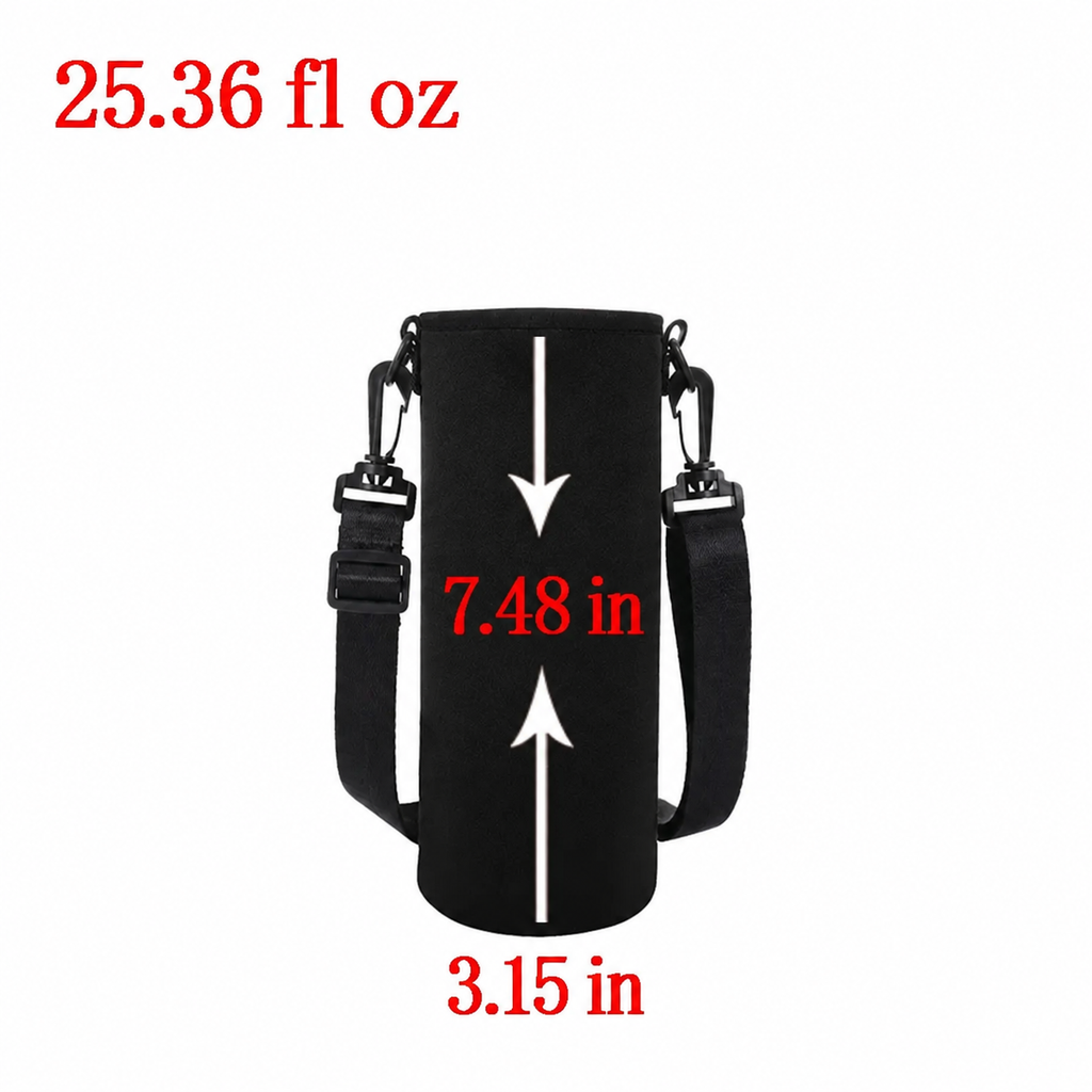 Portable Water Bottle Insulated Neoprene Holder Pouch Bag 25.4 / 33.8 / 50.7 fl oz