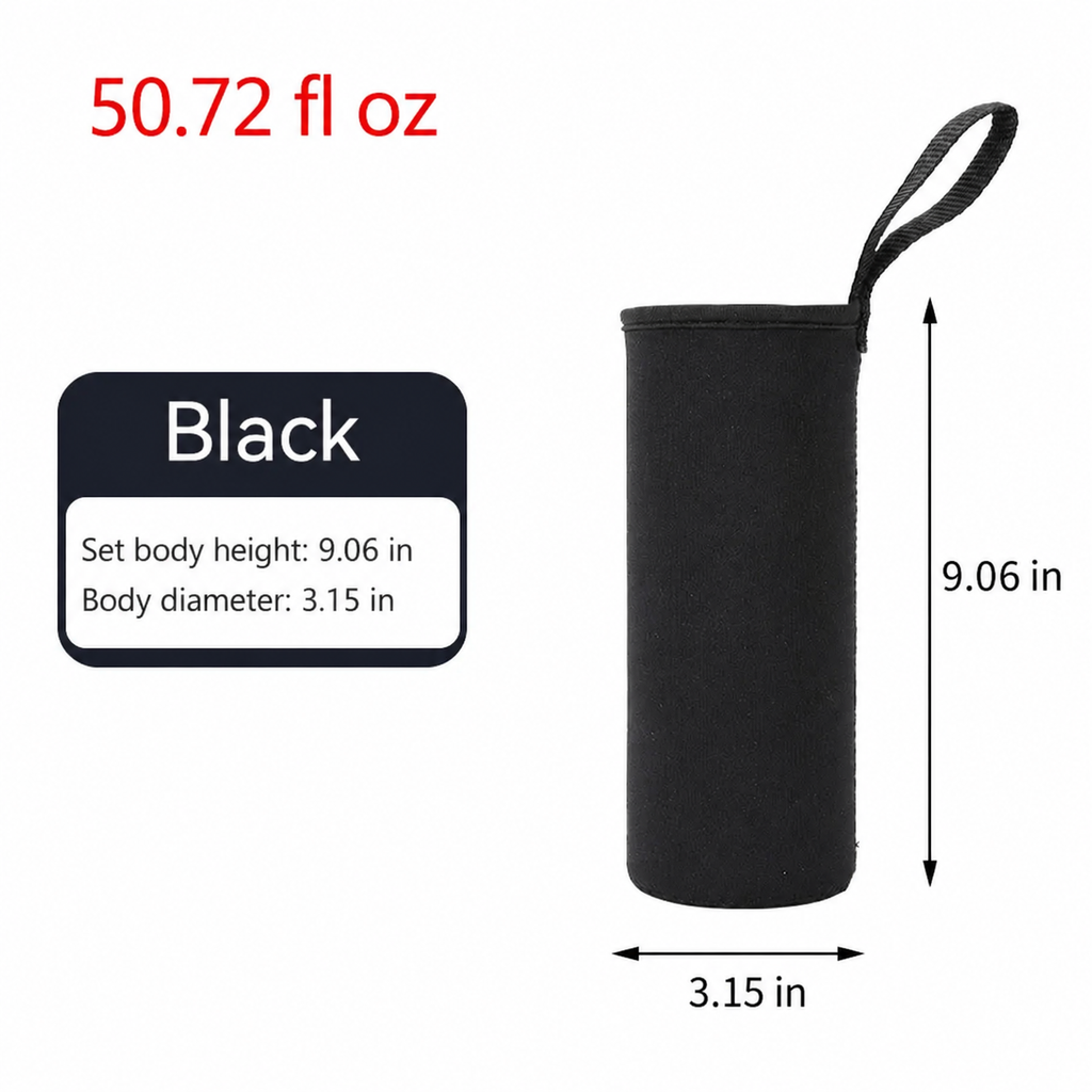 Portable Water Bottle Insulated Neoprene Holder Pouch Bag 25.4 / 33.8 / 50.7 fl oz