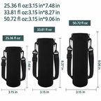 Portable Water Bottle Insulated Neoprene Holder Pouch Bag 25.4 / 33.8 / 50.7 fl oz