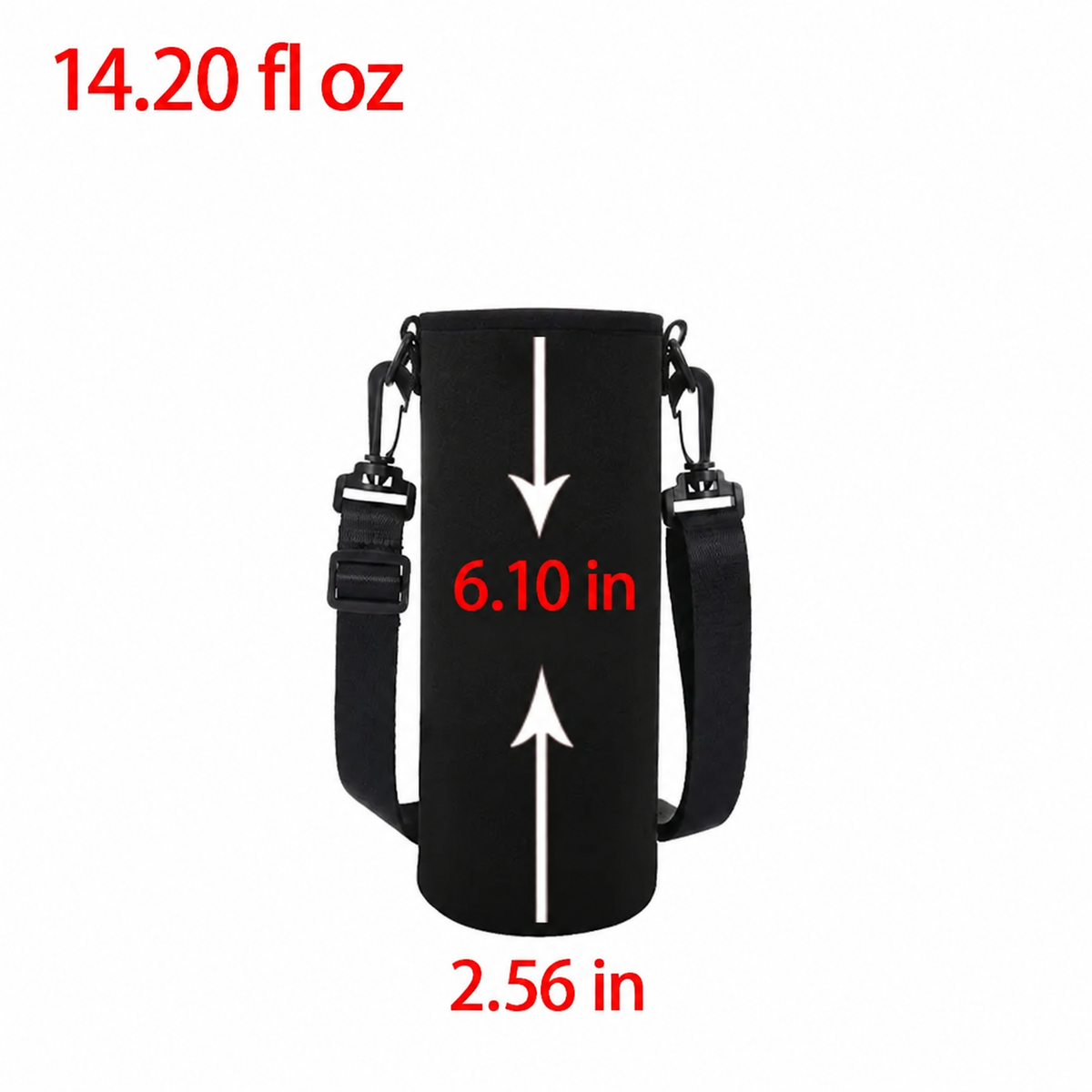 Portable Water Bottle Insulated Neoprene Holder Pouch Bag 25.4 / 33.8 / 50.7 fl oz