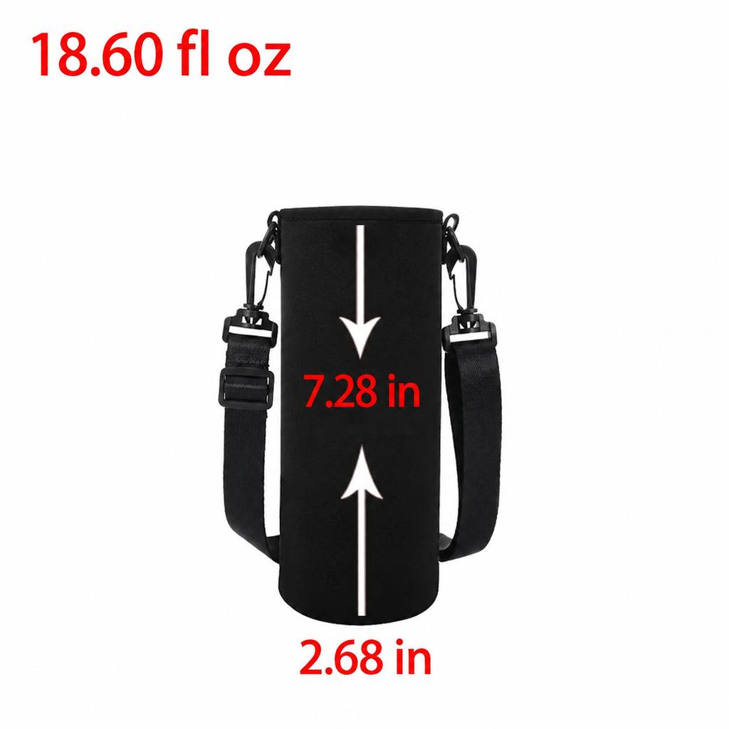 Portable Water Bottle Insulated Neoprene Holder Pouch Bag 25.4 / 33.8 / 50.7 fl oz