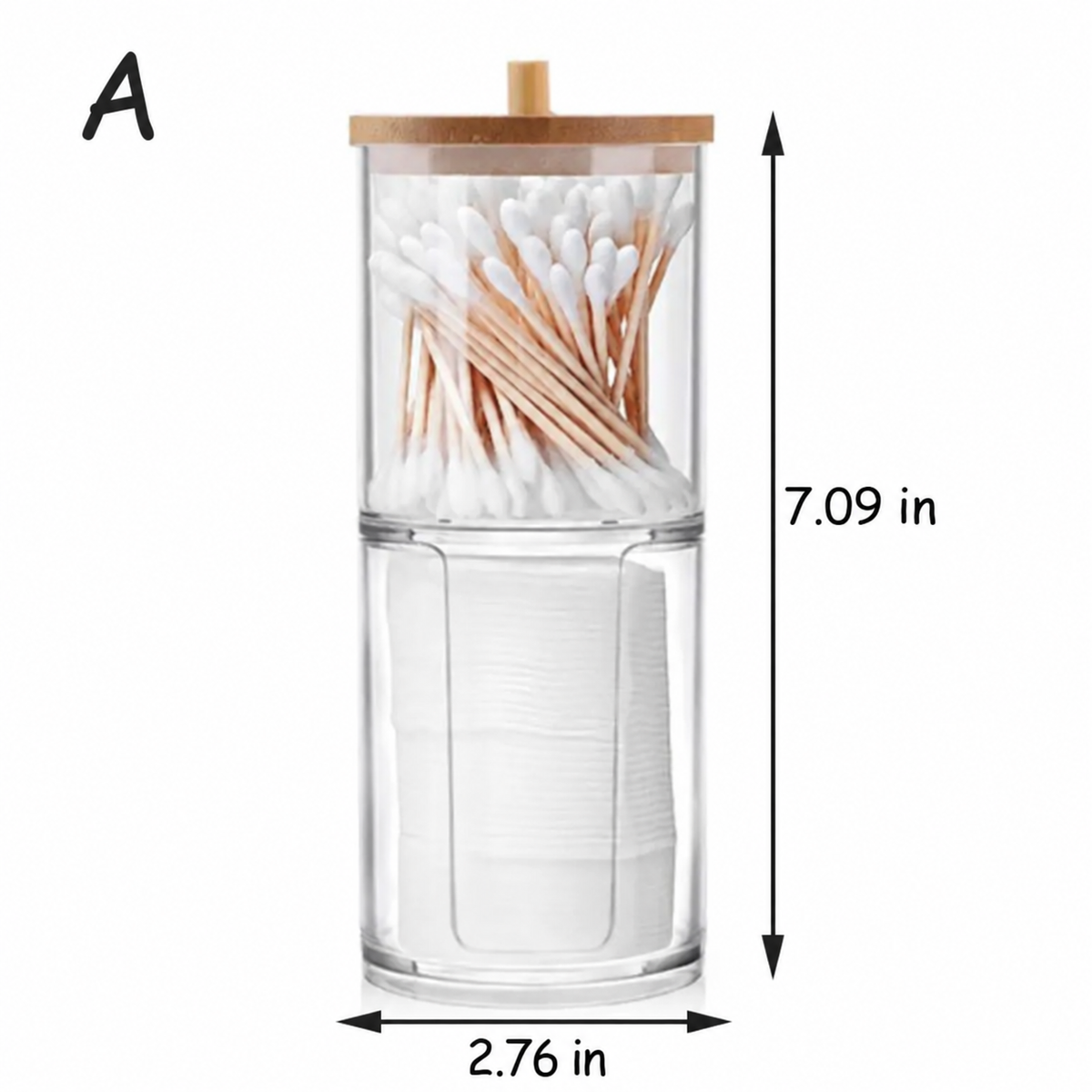 Acrylic Storage Box Bathroom Jar Makeup Organizer Cotton Round Pad Holder Swab Box Qtip