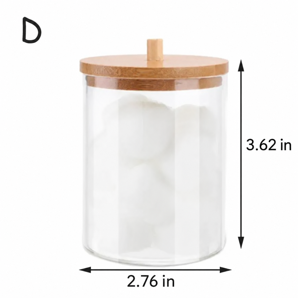 Acrylic Storage Box Bathroom Jar Makeup Organizer Cotton Round Pad Holder Swab Box Qtip