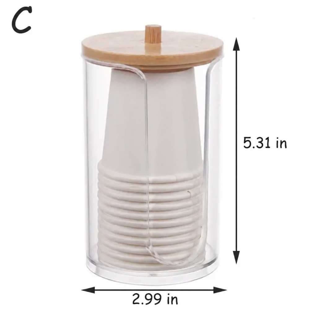 Acrylic Storage Box Bathroom Jar Makeup Organizer Cotton Round Pad Holder Swab Box Qtip