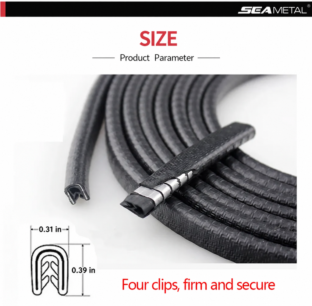 6.6 / 16.4 / 32.8 ft Car Door Seal Edge Protector Auto Sealing Tape Strips Guard Trim