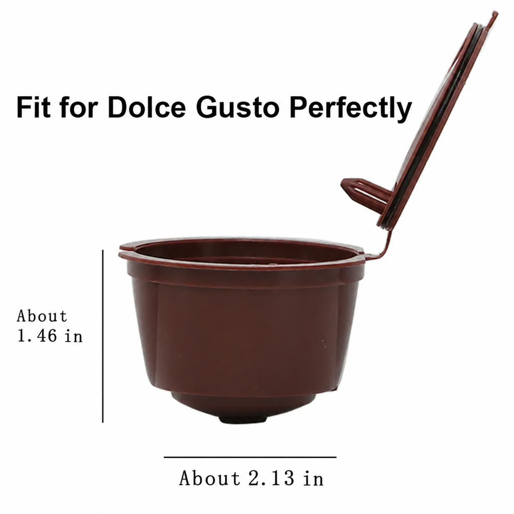 Fit For Dolce Gusto Coffee Filter Cup Reusable Capsule Filters With Spoon Brush