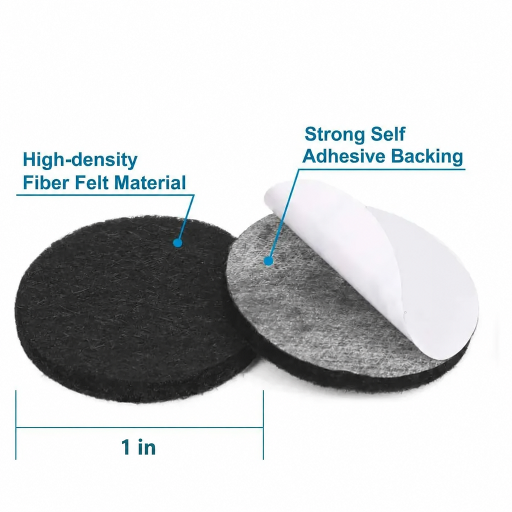 Felt Pads, 48 Pieces Furniture Self Adhesive Round Feet Protectors