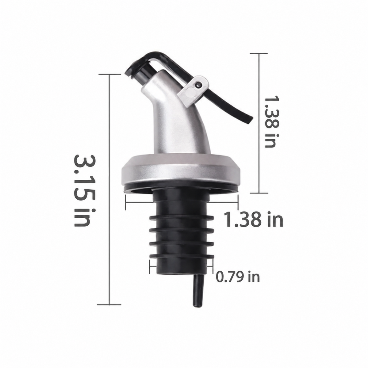 Leak-proof Capwine Cap Olive Oil Dispenser Bottle Designed for Pour Spout Vinegar, Sauce