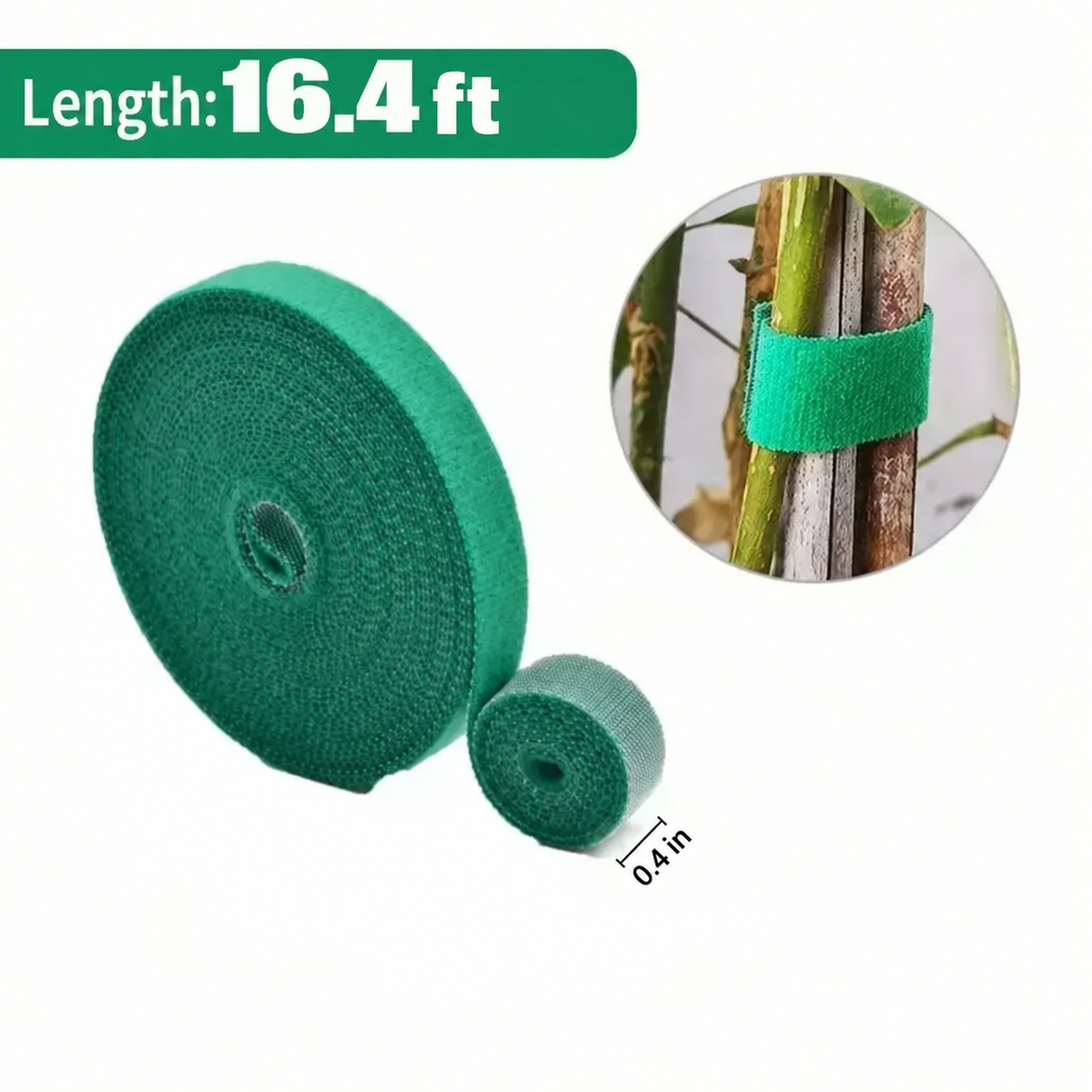 Self Adhesive Plant Nylon Cable Tie Green Adjustable Plants Hook Loop Support Garden