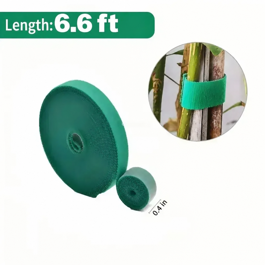 Self Adhesive Plant Nylon Cable Tie Green Adjustable Plants Hook Loop Support Garden