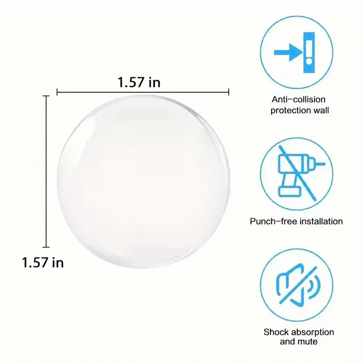 Door Knob Wall Shield Clear Soft Rubber Stopper Handle Bumper Mute Stickers Protector