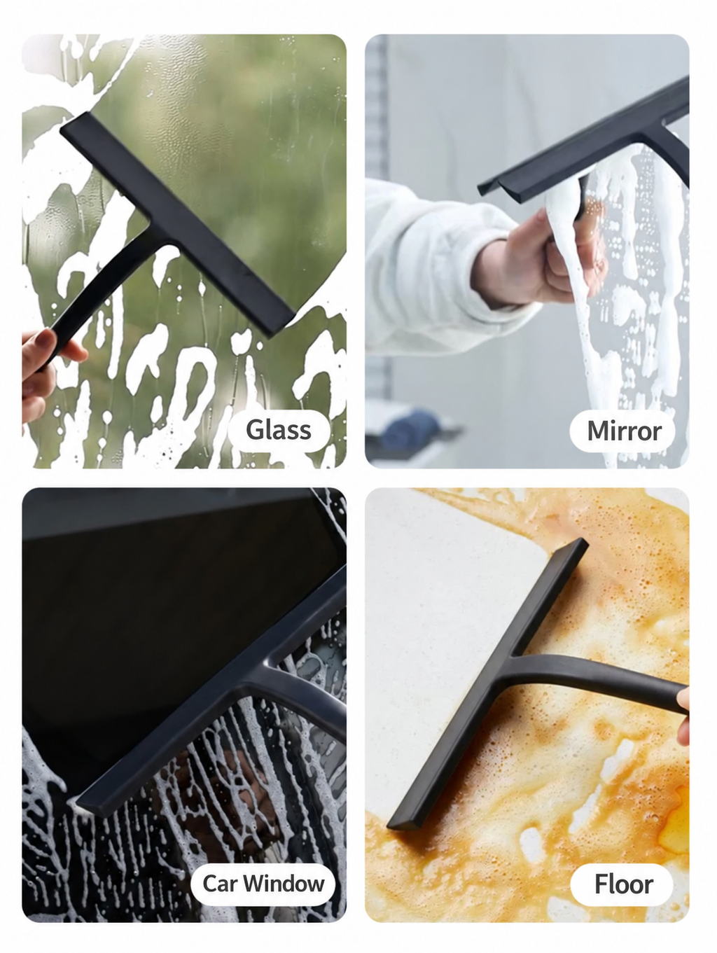 Bathroom Shower Squeegee Household Glass Wiper Window Mirror Silicone Scraper Doors