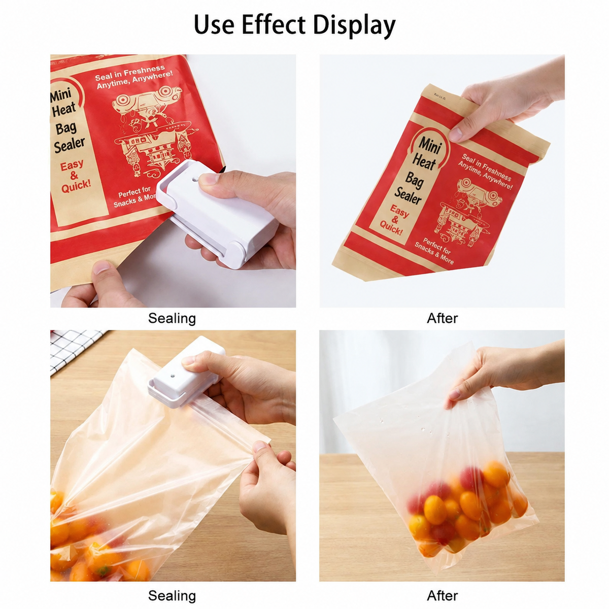 Mini heat bag sealer use demonstration