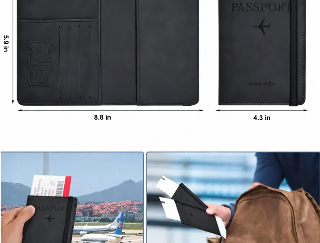 Passport Holder for Travel Essentials Wallet Cover Case for Accessories, Book Holders