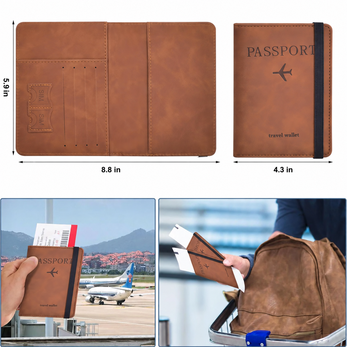 Passport Holder for Travel Essentials Wallet Cover Case for Accessories, Book Holders
