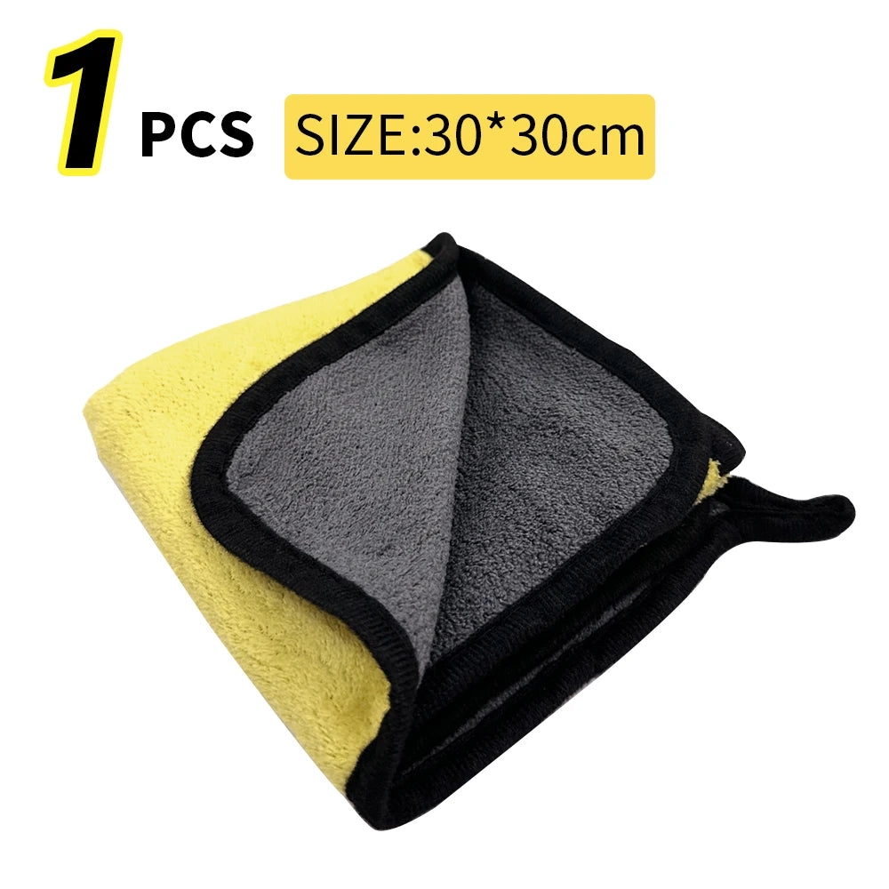 Microfiber Cleaning Towels — Choice of Size & Pack — T056-1pcs-yellow