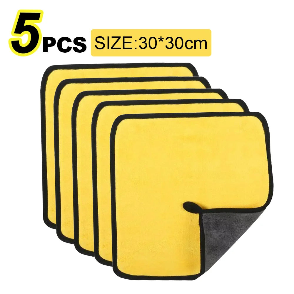 Microfiber Cleaning Towels — Choice of Size & Pack — T056-5pcs-yellow