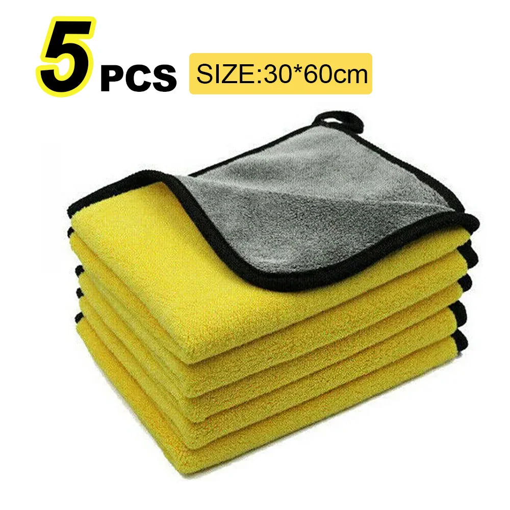 Microfiber Cleaning Towels — Choice of Size & Pack — T054-5pcs-yellow